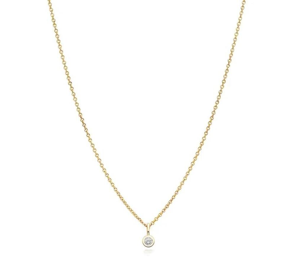 Hey Harper Essex Solitaire Pendant Necklace Gold - 16"-18"